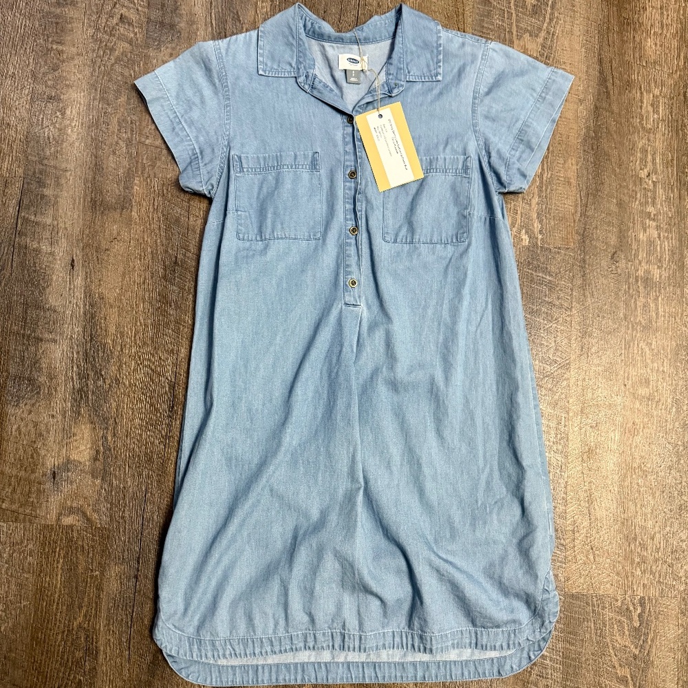 Womens Old Navy Denim Dress Sz Small, Preowned Button front Great Condition